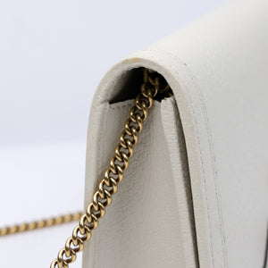 GUCCI DIANA MINI BAG WITH BAMBOO WHITE LEATHER GHW