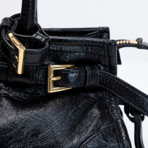PRADA MINI BONNIE HANDBAG BLACK CALFSKIN GHW