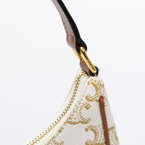 CELINE AVA BAG TRIOMPHE CANVAS/ CALFSKIN WHITE/ BROWN GHW