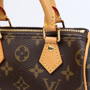 LOUIS VUITTON NANO SPEEDY MONOGRAM CANVAS GHW (MICROCHIP)