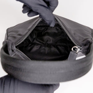 PRADA BLACK NYLON HOBO BAG