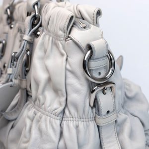 PRADA NAPPA GAUFFRE LARGE BAG GREY SHW