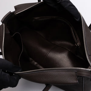 THE ROW TOP HANDLE ESPRESSO CALFSKIN LEATHER SHW