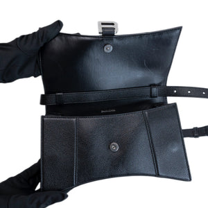 BALENCIAGA DOWNTOWN SHOULDER BAG BLACK CALFSKIN SHW