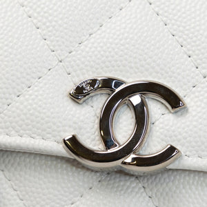 CHANEL CC MINI BAG WHITE CALFSKIN SHW