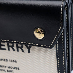 BURBERRY MINI HORSEFERRY PRINT TITLE CROSSBODY BAG BLACK GHW