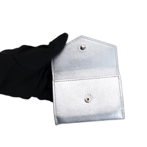 LOUIS VUITTON LOCK MINI TRIFOLD WALLET SILVER LEATHER SHW (MICROCHIP)