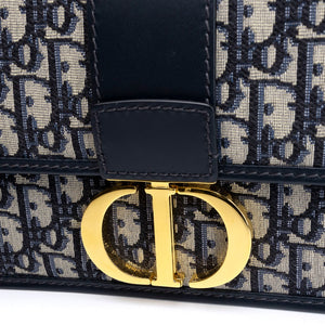 CHRISTIAN DIOR 30 MONTAIGNE BAG BLUE OBLIQUE JACQUARD GHW