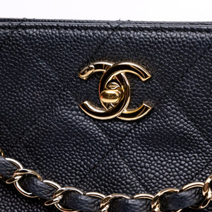 CHANEL SMALL CITY WALK HOBO BLACK CAVIAR QUILTED LEATHER GHW