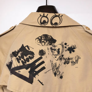 BURBERRY SKETCH PRINT TRENCH COAT BROWN / MULTICOLOURED