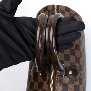 LOUIS VUITTON SPEEDY BANDOULIERE 25 DAMIER EBENE CANVAS / LEATHER GHW