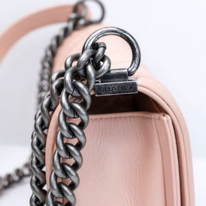 CHANEL MEDIUM LEBOY LIGHT PINK CALFSKIN LEATHER SHW