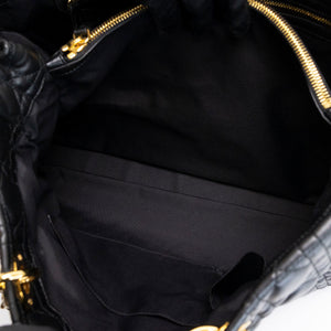 CHRISTIAN DIOR SOFT SHOPPING TOTE BLACK CANNAGE QUILTED LAMBSKIN GHW