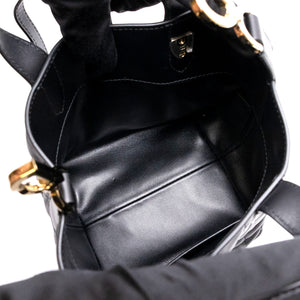 CHRISTIAN DIOR TOUJOURS VERTICAL NANO TOTE BAG BLACK CALFSKIN LGHW