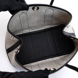 HERMES NEO GARDEN PARTY 23 NEGONDA / CANVAS ECRU / BLACK SHW STAMP G
