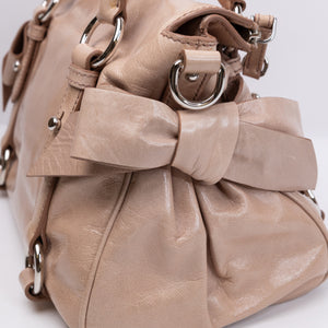 MIU MIU VITELLO LUX BOW SATCHEL CALFSKIN LEATHER