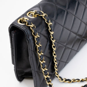 CHANEL CC GOLDEN CLASS FLAP BAG BLACK LAMBSKIN GHW