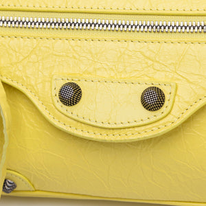 BALENCIAGA SMALL LE CAGOLE SLING SHOULDER BAG YELLOW LAMBSKIN LEATHER SHW