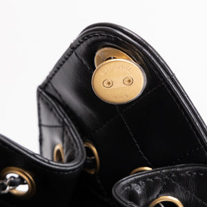 CHANEL MINI 25 BAG AGED CALFSKIN BLACK MULTICOLOUR HARDWARE (MICROCHIP)