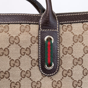 GUCCI GG CANVAS PRINCY TOTE BAG BEIGE GHW