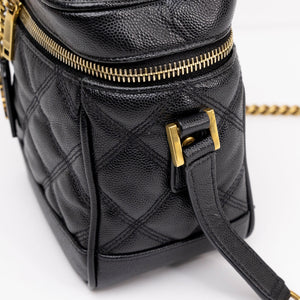 SAINT LAURENT 80'S VANITY BAG BLACK CALFSKIN GHW
