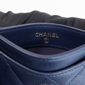 CHANEL BLUE CAVIAR CARDHOLDER GHW