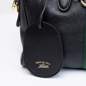 GUCCI BORSETTO MEDIUM LEATHER SHOULDER BAG BLACK GHW