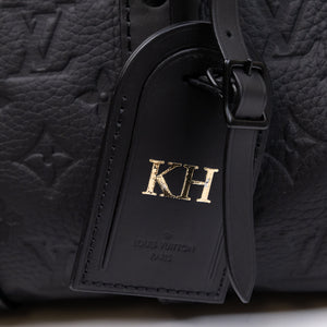 LOUIS VUITTON KEEPALL BANDOULIERE 25 MONOGRAM BLACK TAURILLON LEATHER BLACK HARDWARE