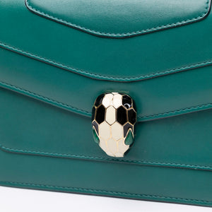 BVLGARI SERPENTI FOREVER WALLET ON CHAIN CALFSKIN GREEN LGHW