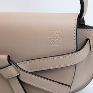LOEWE MINI GATE DUAL BAG SOFT CALFSKIN SAND GHW