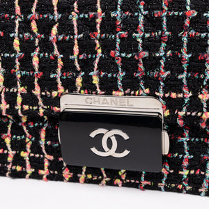 CHANEL TWEED BEAUTY LOCK FLAP BAG MUTICOLOURED BLACK SHW