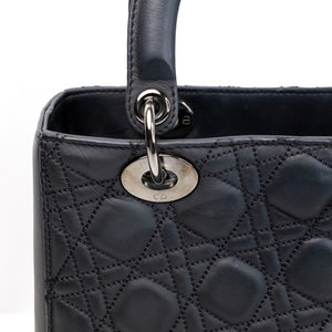 CHRISTIAN DIOR MEDIUM LADY DIOR ANSELM REYLE BLACK CALFSKIN SHW