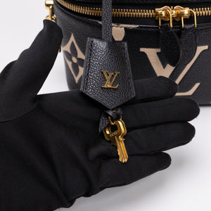 LOUIS VUITTON VANITY PM BLACK/BEIGE CALFSKIN GHW (MICROCHIP)