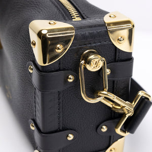 LOUIS VUITTON SIDE TRUNK PM BLACK GRAINED CALFSKIN GHW (MICROCHIP)