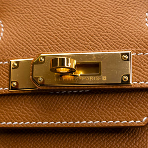 HERMES BIRKIN 30 GOLD EPSOM LEATHER GHW STAMP W
