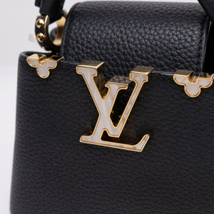 LOUIS VUITTON CAPUCINES NANO HANDBAG BLACK GHW