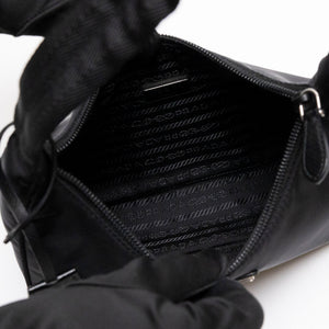 PRADA NYLON MINI TESSUTO SHOULDER BAG BLACK SHW