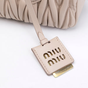 MIUMIU ARCADIE MATELASSE NAPPA LEATHER BAG POWDER PINK GHW
