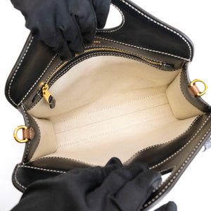 BURBERRY MINI POCKET BAG BLACK / TAN CALFSKIN GHW