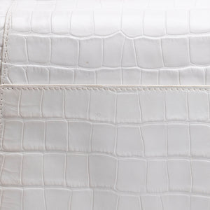 BALENCIAGA MEDIUN DOWNTOWN SHOULDER BAG EMBOSSED LEATHER WHITE SHW