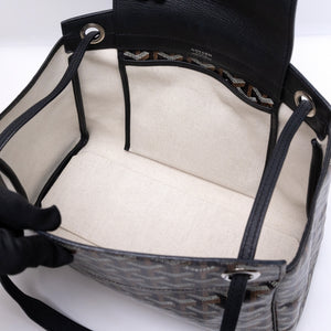 GOYARD ROUETTE TOTE BAG GOYARDINE CANVAS/CALFSKIN LEATHER BLACK SHW