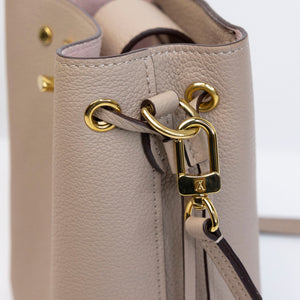 LOUIS VUITTON NANO LOCKME BUCKET BEIGE CALFSKIN LEATHER GHW (MICROCHIP)
