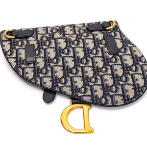 CHRISTIAN DIOR OBLIQUE SADDLE BELT POUCH GHW