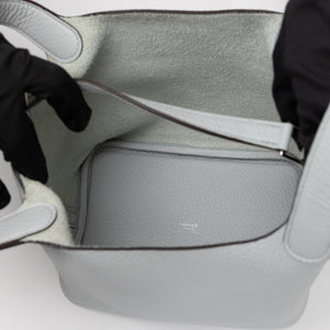 HERMES PICOTIN 18 LOCK BAG CLEMENCE BLUE PALE STAMP W