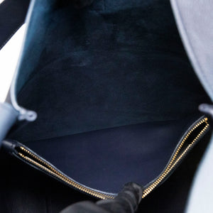 SAINT LAURENT LE 5 A 7 SUPPLE LARGE SMOOTH CALFSKIN BLUE GHW