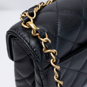 CHANEL 25P MINI FLAP BAG BLACK CAVIAR LEATHER GHW (MICROCHIP)