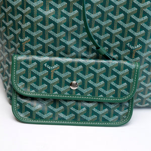 GOYARD SAINT LOUIS PM TOTE BAG GOYARDINE CANVAS GREEN SHW