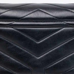 SAINT LAURENT TOY LOULOU BAG QUILTED BLACK GHW