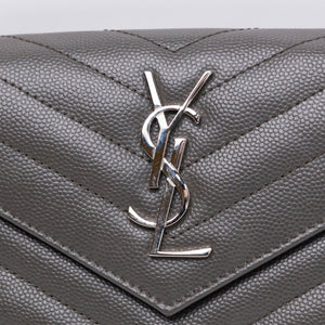 SAINT LAURENT CASSANDRE ENVELOPE COMPACT TRI-FOLD WALLET SHW