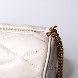 SAINT LAURENT SADE TUBE SHOULDER BAG MINI WHITE GHW